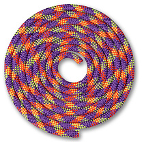 Скакалка гимнастическая INDIGO, утяжеленная, длина 3м, шнур, фиол-кораллов-лимонный