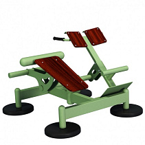 Уличный тренажер сдвоенный для разгибательных мышц спины и больших ягодичных мышц вар.2