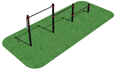 Тройной каскад турников для отжиманий и подтягиваний овал 