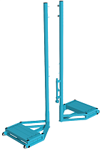 Стойки волейбольные с механизмом натяжения, труба круглая 76мм, передвижная с противовесом 80кг на каждую стойку