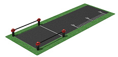 Комплекс для выполнения испытания "Прыжок в длину с места толчком двумя ногами" с нанесенной разметкой не менее чем на 320 см
