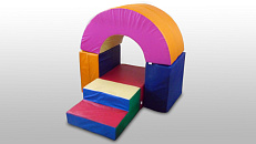 Набор мягких модулей из 6 элементов (квадрат 60х60х30-1шт,ступенька 60х60х30 (30х15)-1шт,горка 60х60х30х10-1шт,подставка под полукольцо 60х60х30-2шт,полукольцо Д120,д60,Н60-1шт)