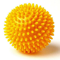 Мяч массажный, диам. 8 см, поливинилхлорид, желтый