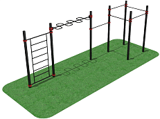 Рукоход-змеевик со шведской стенкой и 5 турникам 108мм