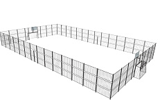 Универсальная спортивная площадка для баскетбола, футбола, волейбола 28х15м. с ограждением 32х19м 