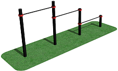 Тройной каскад турников для отжиманий и подтягиваний диам.108
