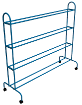 Стеллаж для хранения мячей на колесах 150х138х50см 4 полки