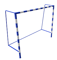 Ворота для гандбола и минифутбола (3,0х2,0х1,0м проф.труба 60х60мм) закрепленные в установочных гильзах без сетки с разметкой
