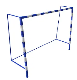 Ворота для гандбола и минифутбола (3,0х2,0х1,0м проф.труба 60х60мм) закрепленные в установочных гильзах без сетки с разметкой
