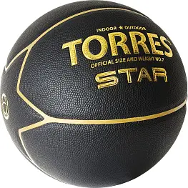 Мяч баскетбольный TORRES Star, р.7 (ПУ-композит)