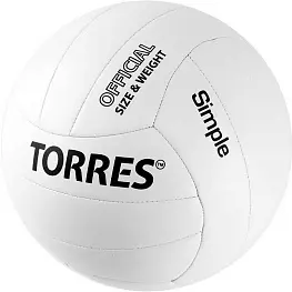 Мяч волейбольный TORRES Simple, р.5, Синт. кожа (термополиуретан)