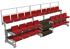 Трибуна трехрядная 26 мест телескопическая
