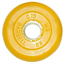 Диск обрезиненный, желтый, 31 мм, 0,75 кг