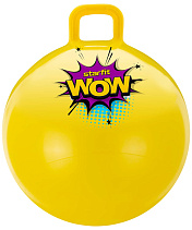 Мяч-попрыгун GB-411, WOW, 55 см, 650 гр, с ручкой, жёлтый, антивзрыв