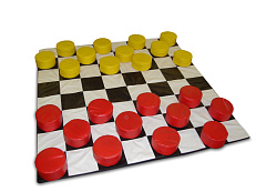 Гигантские шашки (мат 300х300х2см, шашки D25см h5см - 24шт) 