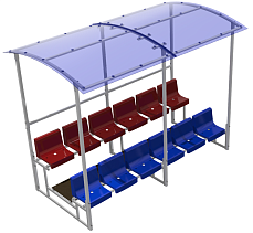 Трибуна двухрядная 12 мест с козырьком 