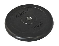 Диск обрезиненный STARFIT BB-202 10 кг, d=26 мм, стальная втулка, черный