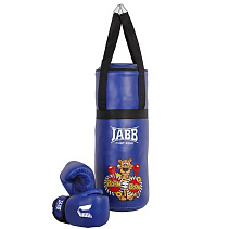Набор бокс. детский Jabb (мешок 50x20см + пара перчаток) синий JE-3060