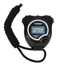 Секундомер "TORRES Stopwatch", арт.SW-001,засечка промежутков времени,часы (формат 12/24), будильник, дата. Пластик,длина 7 см. шир. 6 см, в компл.батарейка,инстр.по экспл.на рус.яз,шнурок,карт.упаковка,чер-син