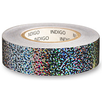 Обмотка для гимнастического обруча INDIGO Crystal, 20мм*14м, серебристый