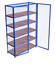 Стеллаж для спортивного инвентаря закрытого типа 1230х500х2000, 5 полок