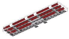 Трибуна трехрядная на 100 мест с пандусом
