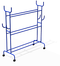 Стеллаж для спортинвентаря металлический 155х50х150 см