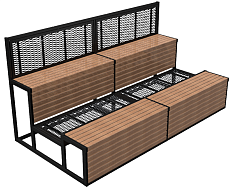 Скамья двухъярусная на 8 мест