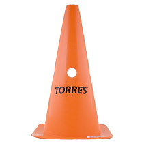 Конус тренировочный "TORRES" арт. TR1009, высота 30 см, с отверстиями для штанги TORRES, пластмасса, оранжевый