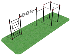 Рукоход-змеевик со шведской стенкой и 5 турникам овал