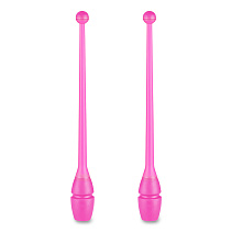 Булавы для худ. гимнастики INDIGO, 41 см, пластик, каучук, в компл. 2шт, розовый