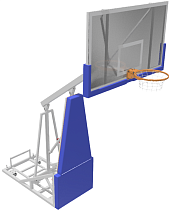 Стойка баскетбольная мобильная складная с выносом 1,2м с гидромеханизмом ЭКОНОМ без противовесов 
