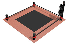 Стойка с гирями (для выполнения испытания (теста)  "Рывок гири 16 кг") с организованной зоной безопасности (2x2 м) 108мм