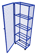 Стеллаж для спортивного инвентаря закрытого типа 700х350х2000, 4 полки