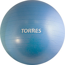 Мяч гимнастический "TORRES", диам. 75 см, эласт. ПВХ с защитой от внезап. взрыва, синий