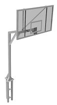 Стойки баскетбольные уличные вылет 1,65 м (пара) для щита из оргстекла 1800*1050мм