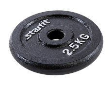 Диск чугунный STARFIT BB-204  2,5 кг, d=26 мм, черный