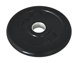 Диск обрезиненный STARFIT BB-202  1 кг, d=26 мм, стальная втулка, черный