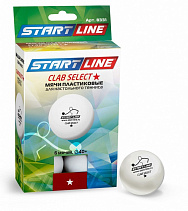 Мяч для настольного тенниса Start Line Club Select 1*, белый, 6 штук