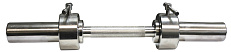 Гриф для гантели хромированный, длина 530 мм., гладкая втулка 50 мм., не вращающаяся ручка, замок с ломающимся стопором, вес 6,5кг
