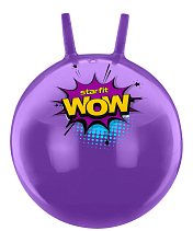 Мяч-попрыгун GB-411, WOW, 55 см, 650 гр, с рожками, фиолетовый, антивзрыв