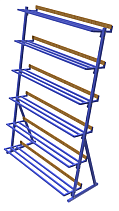 Стойка-стеллаж для хранения лыжных ботинок, 6 полок 1260х500х1910мм