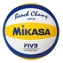Мяч для пляжного волейбола MIKASA VXT30, р.5, мягкая синт.кожа (ПУ),маш.сш.,10 пан