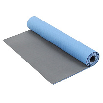 Коврик для фитнеса и йоги Larsen TPE двухцветный сине/серый р173х61х0,4см