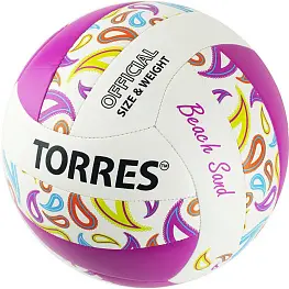Мяч для пляжного волейбола TORRES Beach Sand Pink, р.5, мягкая синт.
