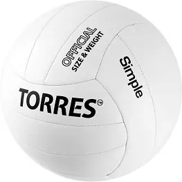 Мяч волейбольный TORRES Simple, р.5, Синт. кожа (термополиуретан)