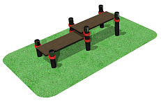 Горизонтальная гимнастическая скамья двойная разноуровневая (для выполнения испытаний (тестов) "Сгибание и разгибание рук в упоре о гимнастическую скамью", "Сгибание и разгибание рук в упоре о сиденье стула") 108мм