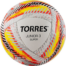 Мяч футб. "TORRES Junior-3" арт.F318243, р.3, вес 270-290 г,глянц.ПУ, 3 сл, 32 п,руч.сш,бел-крас-жел