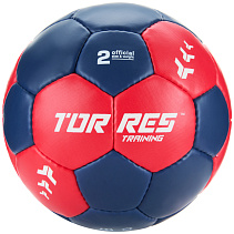 Мяч ганд. "TORRES Training", р.2, ПУ, 4 подкл. слоя, красно-синий