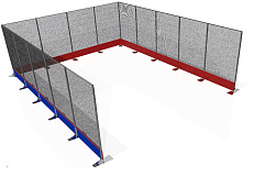 Сектор для ограждения места тренировки метаний в помещении 12,5х10х4м